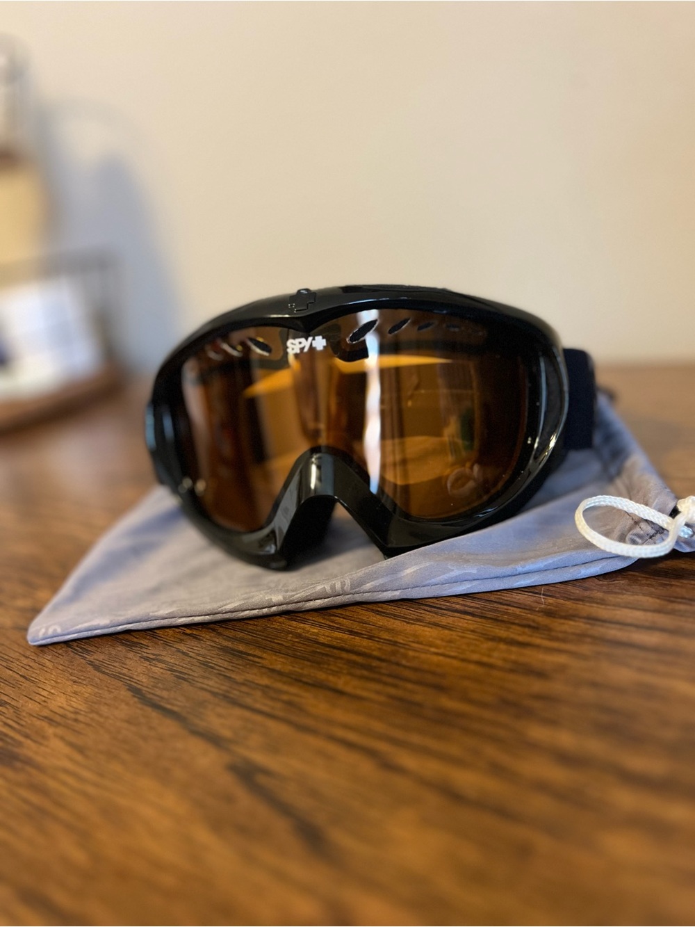 SPY Black Goggles with Amber Lens